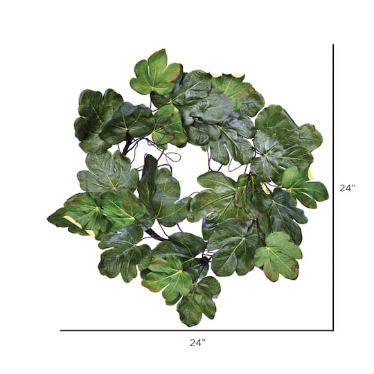 24" Green Fig Leaf Wreath